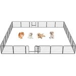 costoffs Dog Playpen Foldable Puppy Pen Metal Pet Playpen for Small Animals Rabbit Fence for Indoor/Outdoor 24 Panel 60cm High