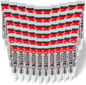 60 Tube B-7000 Glue 15Ml/0.5 fl oz- Strong Transparent Rhinestone Glue with Precision Tip, Waterproof, Flexible, Bulk B7000 Glues Paste Adhesive for DIY Craft Jewelry Making Shoes Phone Repair