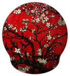 Meffort Inc Mouse Pad with Wrist Rest Support & Non-Slip Base, Durable Ergonomic Gaming Mousepad - Van Gogh Cherry Blossoming