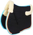 CHALLENGER Horse English Quilted All-Purpose Fleece Comfort Saddle Pad Black 72TS36BK