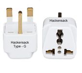 Hackensack Type G Plug (HS 5052) Universal UK Flat 3 Pin Travel Power Plug Adapter (Pack of 1) COMPLATIBLE in UK Countries, England, Scotland, Wales and Ireland. (Type G - UK/Hong Kong/UAE)