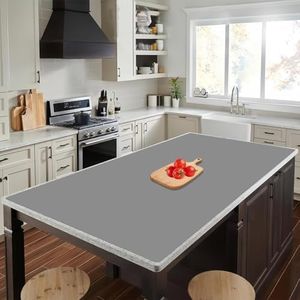 72''x36'' Large Silicone Mat for Kitchen Counter, Non-Slip Heat Resistant Countertop Protector, Waterproof Multipurpose Mat for Kitchen Island, Light Gray