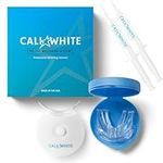 Cali White Vegan Teeth WHITENING KIT with LED Light, Made in USA, Natural & Organic Peroxide Gel, Professional Dental Whitener, Best Home System: 2X 5mL Applicators, Custom Trays, Palm Case