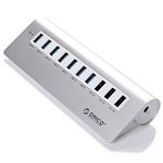 ORICO Aluminium Powered 7-Port USB 3.0 Hub Compatible for Windows, Mac, and Linux PC with 3 USB Charging Ports (2.4A/1A/1A) for Smartphones and Tablets