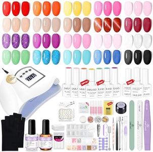 SAVILAND Gel Nail Polish Kit - 20 Colors Gel Polish 3 Builder Nail 220W U V LED Nail Lamp Base & Top Nail Decoration Nail Tools for Nail Extension Strengthen Women Home DIY Salon