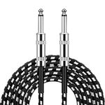 Anpro Premium Guitar Instrument Cable - Guitar Lead 3m (10ft), 6.3mm (1/4") Braided Jack Instrument Cable for Electric Guitar, Bass, Keyboard, Amp - Straight to Straight Plugs