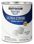 RUST-OLEUM 1992502 Painter's Touch Latex Paint, Quart, Gloss White 32 Fl Oz (Pack of 1)