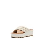 SOREL Women's Cameron Flatform Puff Mule - Chalk, Honest Beige - Size 8
