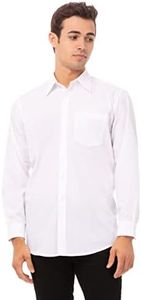 Chef Works Men's Basic Dress Shirt, White, Large