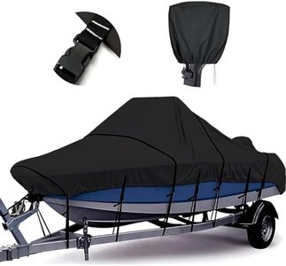 Tuszom Fully 900D 100% Waterproof Center Console Boat Cover 22' - 24' with Motor Cover, Tear-Proof Trailerable Boat Cover for Center Console Boat with 13+6 Windproof Straps