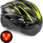 FASTPED Helmet with LED Safety Rear Light Detachable Magnetic Cycling Helmet (GREEN)