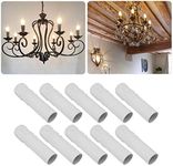 10pcs 4 Inch Candle Covers Sleeves Simulation Vintage Wax Drop Candle Socket Covers for Chandelier Candle Socket Covers (White)