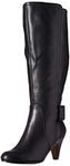 Bella Vita Women's Troy Ii Plus Dress Wide Calf Boot Knee High, Black, 7 Wide