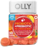 OLLY Probiotic + Prebiotic Gummy, 30 Day Supply (30 Gummies), Peachy Peach, Probiotics, Live Cultures, Prebiotic Fiber, Chewable Supplement