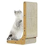 Togarhow Cardboard Cat Scratcher, Vertical Cat Scratching Board, 26 Inch L-Shape Cat Scratch Pads with Built-in Catnip Toy Balls, Double-Sided Reversible Wall-Mount Cat Scratchers for Indoor Cats