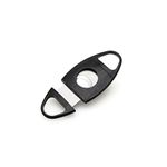 JIFENG Cigar Cutter - Black Infinite Zig-Zag Ripple Engraved - Duty Heavy Metal Cigar Guillotine - Double Self Sharpening Blades - Black Elegant Pouch and Protective Gift Box Included - Cigar Scissor - Portable for Outdoor Use