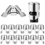 12Pack Champagne Sealer Stopper Stainless Steel Sparkling Wine Bottle Stopper with Sealing Plug Bottle Sealer for Champagne, Cava, Prosecco, Sparkling Wine
