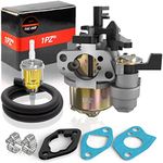 1PZ UK5-GX5 Carburettor Kit Replacement for Honda GX160 GX168 GX200 Carburetor 212cc Predator 5.5HP 6.5HP Lawn Mower Engine Parts with Fuel Filter, Mounting Gaskets, Fuel Hose and Hose Clamps