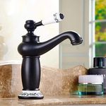 InArt Single Lever Basin Mixer Taps for Bathroom Brass Black Color Matt