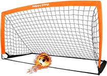 Happy Jump Football Goal Pop Up Football Net Post for Garden Training Festive Gift -6'x3'(Orange) -1 Pack