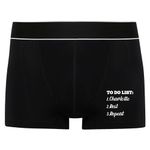 Print Maniacs Valentine's Boxers Personalised Birthday Christmas Trunks Shorts Underwear Funny Printed Mens Boyfriend Gift For Him To Do List (M) Black