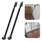 Securityman 2-in-1 Door Security Bar & Sliding Patio Door Security Bar (2 Pack) via Interchangeable Caps - Constructed of High Grade Iron - Black