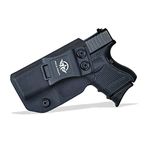 Glock 26 Holster IWB Kydex For Glock 26 / Glock 27 / Glock 33 Pistol Case - Inside Waistband Carry Concealed Holster Glock 26 / Glock 27 Holsters IWB Kydex Guns Accessories (Black, Left Hand)