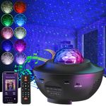 Galaxy Projector, Star Projector with Remote Color Changing,Music Bluetooth Speaker,Timer,Ocean Wave Star Sky LED Night Light Lamp for Baby,Kids Bedroom,Stage,Birthdays,Christmas,Black