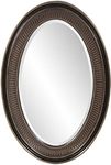 Howard Elliott Ethan Bronze Oval Decorative Wall Hanging Mirror, Vintage Oval Mirror for Wall Decor Resin Frame Vanity Mirror Perfect for Living Room, Bedroom & Home Decor, 21 x 31 Inch