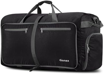 Gonex 40L Packable Travel Duffle Bag for Boarding Airline, Lightweight Foldable Gym Duffle Water Repellent & Tear Resistant Black