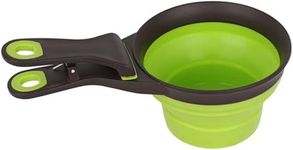 Foodie Puppies 3-in-1 Silicone Foldable Bowl, Measuring Cup, and Bag Sealing Clip - 237ml (Stowable Clipper Bowl) | Multi-Purpose Use Collapsible/Portable Dog Food Bowl (Color May Vary)