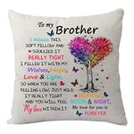 Brother Pillowcase Gift,Funny Brother Pillow Cover for Men Boys Teens Birthday Christmas Brother Gift from Sister Big Little Brother Remidner Cushion Cover Home Decoration 18"x 18"