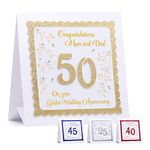 Personalised Golden Wedding Anniversary Card for Couples, (3D Card) Luxury 50th Anniversary Card for Mum and Dad - Grandparents (ANY ANNIVERSARY) silver, 25th Ruby, 40th