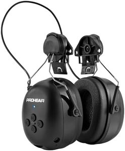 PROHEAR 037 Bluetooth 5.3 Hearing Protection Headphones with Hard Hat Attachment, 30dB SNR Safety Noise Reduction Ear Muffs 40H Playtime for Mowing, Workshops, Snowblowing - Black