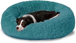 Bella&Toby Calming Dog Bed Donut, Comfortable and Cuddler Round Pet Bed - Anxiety Relieve for Small/Medium/Large/XL Dogs Machine Washable Long Lasting (100cm / 40", Pine Green)