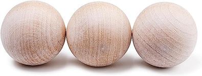 ACE HOCKEY Swedish Stickhandling Balls - Unfinished Hardwood No-Bounce Floorball Training Equipment - for Floor Dribbling Skills, Dekes, Fakes & Ball Handling Drills - 2-Inch Diameter, 3-Pack