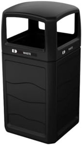 50 Gallon Heavy-Duty Outdoor Commercial Trash Can with Lid | Black