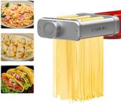 Pasta Attachment Set for KVC/KVL Kenwood Food Processor Pasta Machine, 3 in 1 Stainless Steel Pasta Attachment Includes Pasta Sheet Roller Spaghetti Cutter and Fettuccine Cutter Pasta Machine for