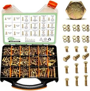 622PCS Grade 8 Nuts and Bolts kit, 1/4-20, 5/16-18, 3/8-16, 1/2-13