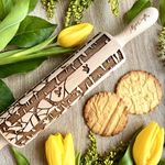 BIRCH and CARDINALS Embossing rolling pin. Engraved Wooden Embossed Dough Roller for Embossed Cookies Clay and Pottery by Algis Crafts