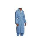 Nautica Men's Woven Plaid Robe, French Blue, Large