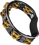 Meinl Percussion Headliner Hand Tambourine - 2-Row Tambourine - With Curved Handle - ABS Plastic / Brass, Black / Gold (TMT1B-BK)