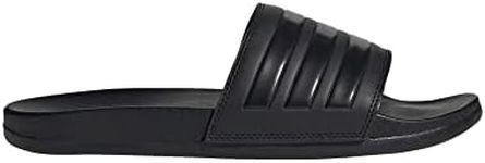 adidas womens ADILETTE COMFORT SLIDES, black/black/black, 9.5 Women 8 Men US