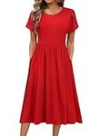 HOTOUCH Womens Red Dresses Long Mid