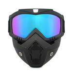 GVB ENTERPRISE Nanzu Bike Ridding Protective Goggles with Detachable Mask | Anti UV | Windproof & UV Protective Face Mask for Motorcycle Helmet (Note : Goggles Color is Multi)