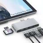 Surface Pro 6/5/4 Docking Station USB Hub USB 3.0 4K HDMI Hub Adapter, SD & TF/Micro SD Memory Card Reader, 4K@30Hz HDMI Port Converter Accessories for Microsoft Surface Pro 6/5/4