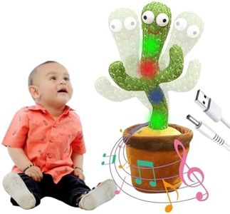 Fun Flicks Dancing Cactus Toy for Kids, Talking Singing Children Baby Plush Electronic Toys Voice Recording Repeats What You Say LED Lights (Dancing Cactus)