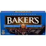 Baker's 100% Pure Unsweetened Chocolate Baking Bar, Pack of 24