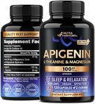 Apigenin 100mg - Apigenin Supplement for Sleep Support with L-Theanine & Magnesium - Sleep, Stress Relief & Relaxation Support for Adults - Naturally Derived from Chamomile - 120 Vegan Capsules