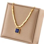 Purple Secret Midnight Charm Necklace For Women with Faux Sapphire, Classy Necklace, 18K Gold Plated Necklace, Best Gift for Girlfriend, Gifts for Women, Birthday Gift for women